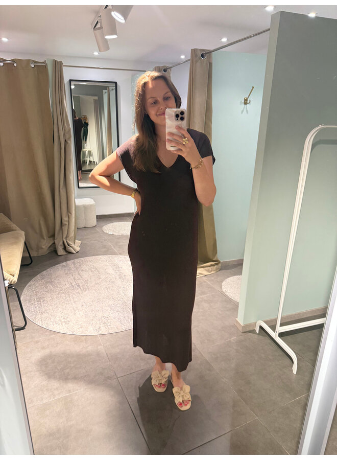 Holly Long Dress Dark Brown
