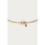 Vintage Dubbele Armband met Licht Roze Strass Steen Goud