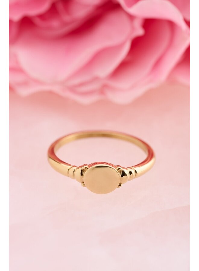 Vintage Zegelring met Dots Goud