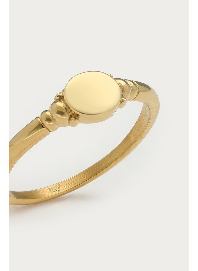Vintage Zegelring met Dots Goud