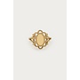 Vintage Zegelring met Bloem Goud
