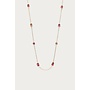 Vintage Ketting met Rood Paarse Kralen Goud