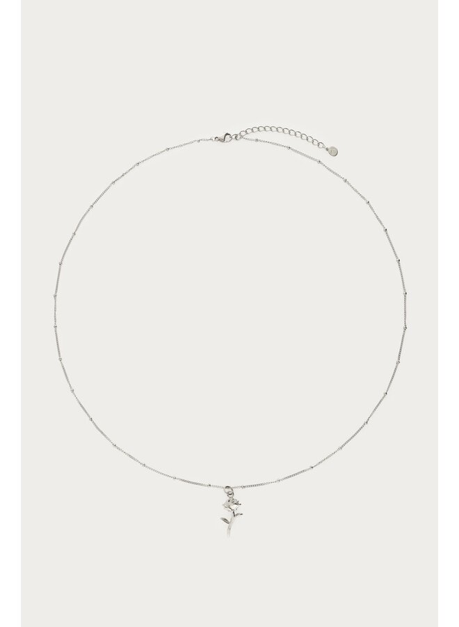 Vintage Ketting met Dots en Roos Zilver