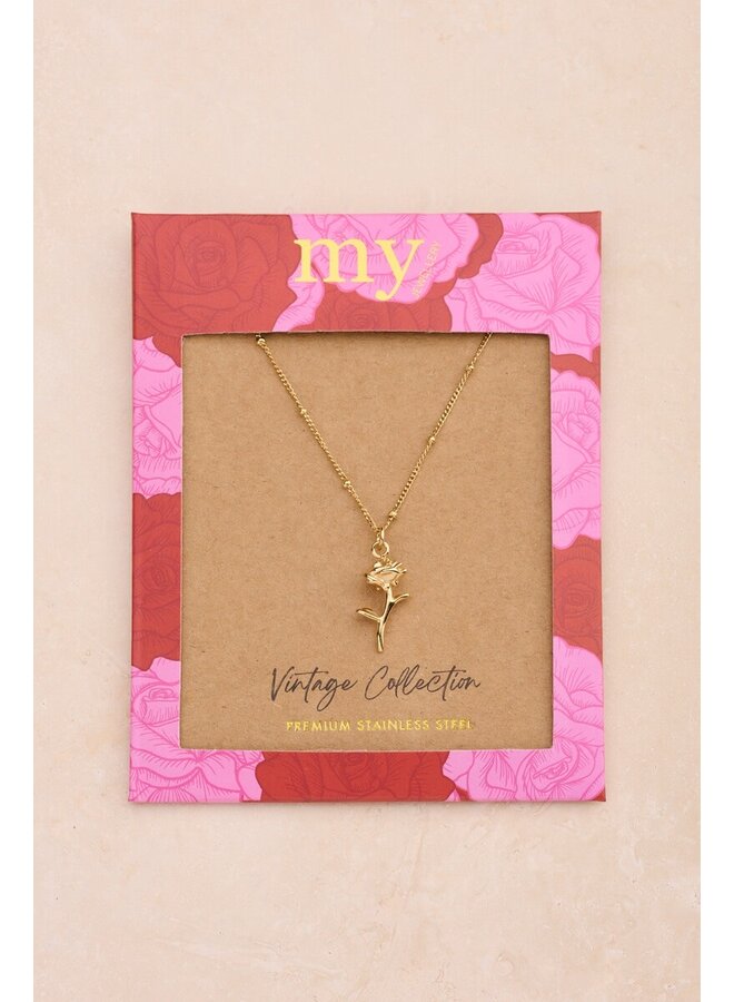 Vintage Ketting met Dots en Roos Goud