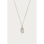 Vintage Ketting met Dots en Zonnebloem Zilver