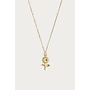 Vintage Ketting met Dots en Zonnebloem  Goud
