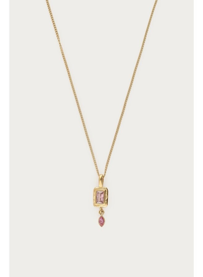 Vintage Ketting Ronde Strass Goud