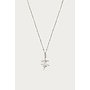 Vintage Ketting met Dots en Hibiscus Zilver