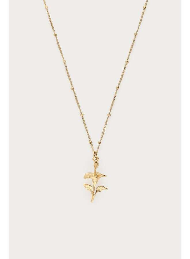 Vintage Ketting met Dots en Hibiscus Goud