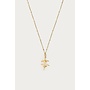 Vintage Ketting met Dots en Hibiscus Goud
