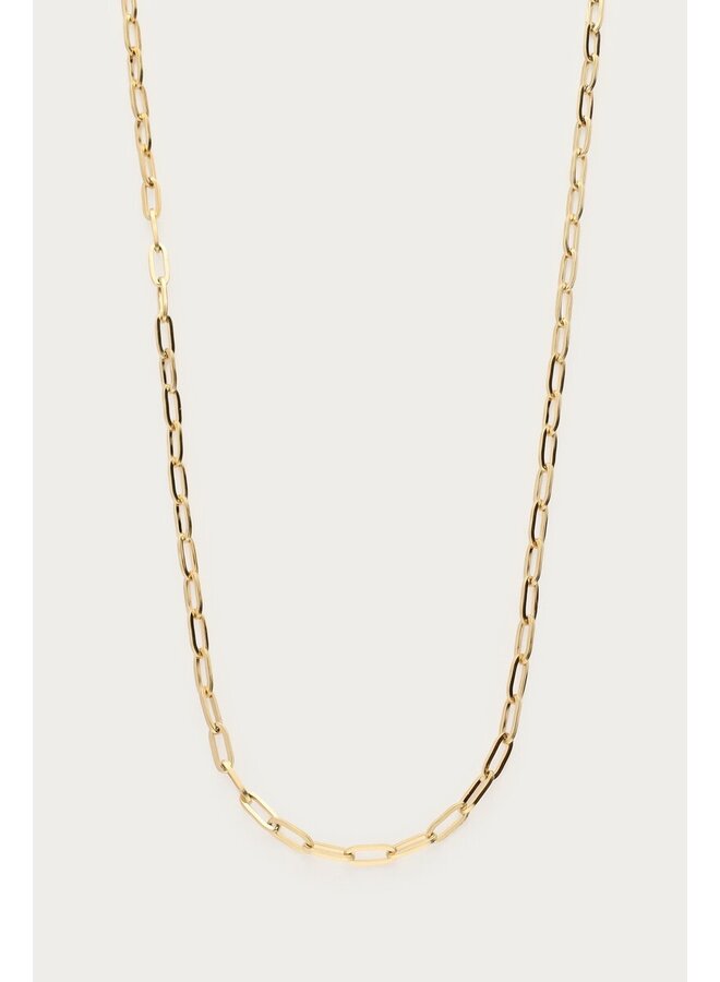 Vintage Lange Fijne Schakelketting  60+5cm Goud