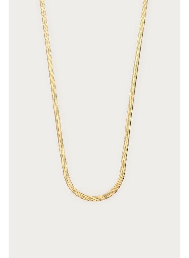 Vintage Lange Platte Schakelketting 60+5cm Goud