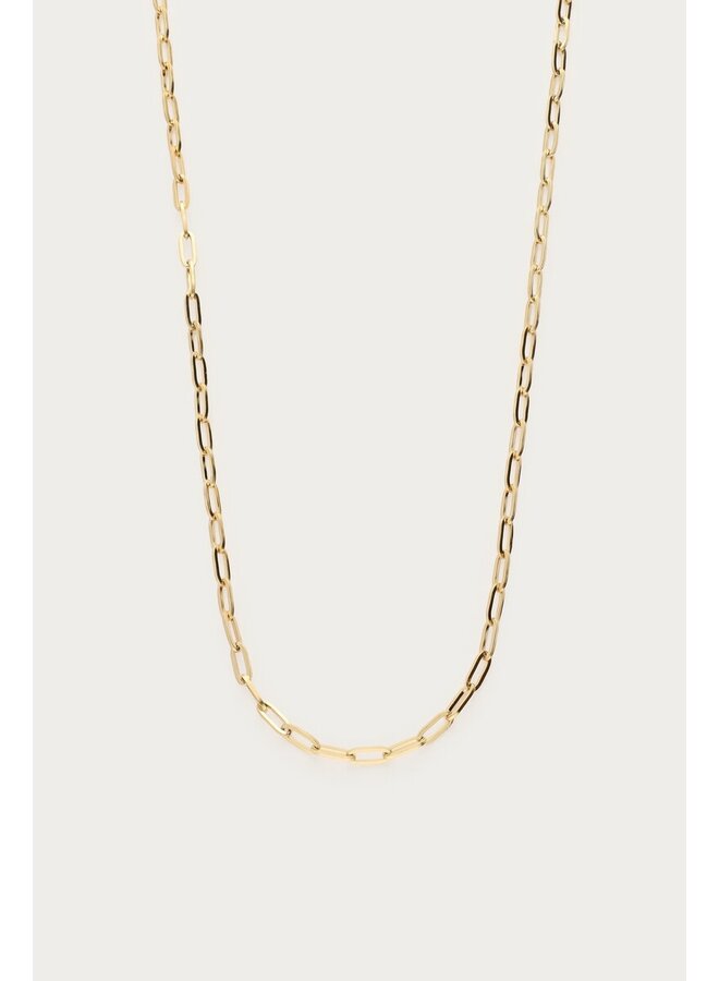 Vintage Fijne Schakelketting 45+5cm Goud
