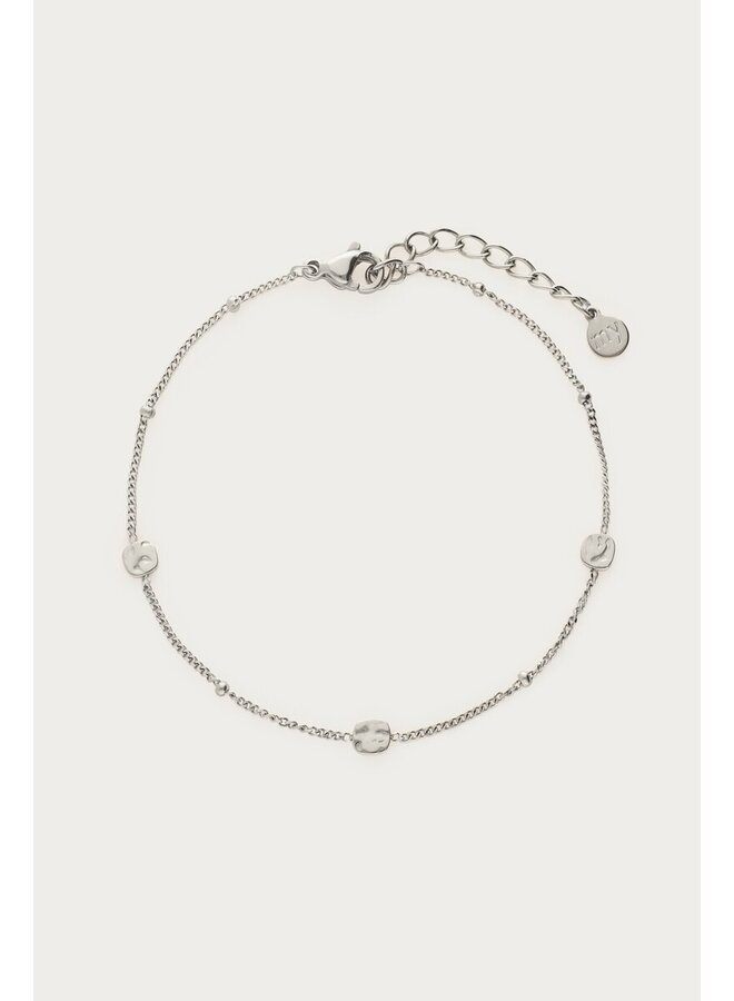Vintage Armband met Dots en Munten Zilver