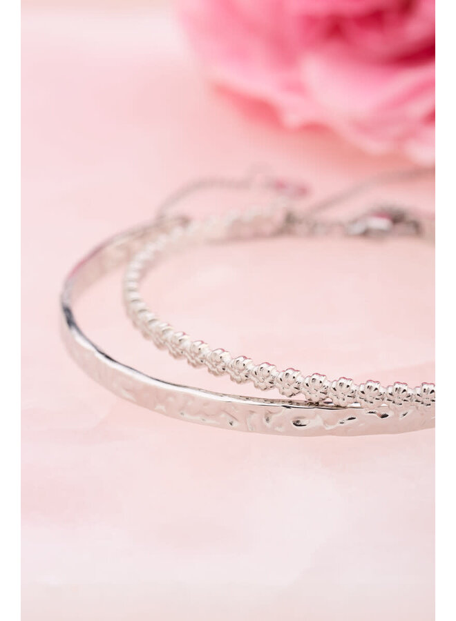 Vintage Bangle Hammered Zilver