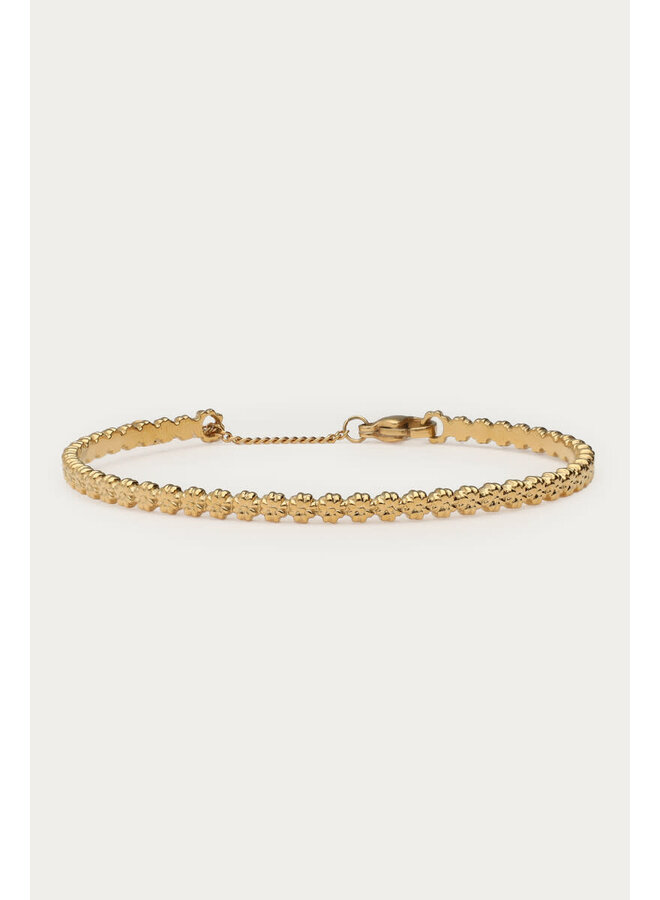 Vintage Bangle met Bloemen Goud