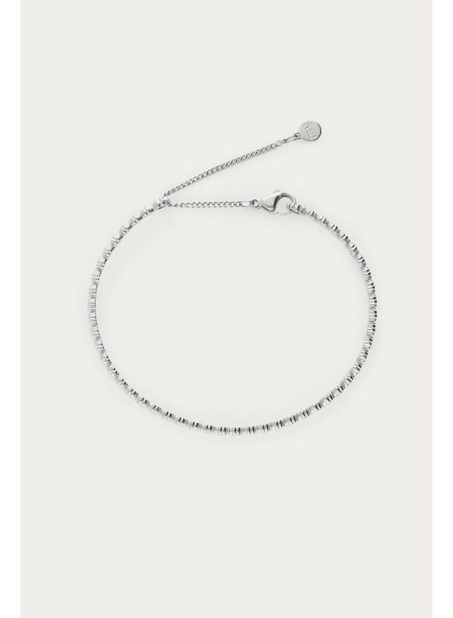 Vintage Bangle met Bloemen Zilver