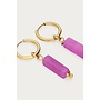 Sunrocks Oorringen met Fuchsia Kralen Goud