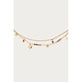 Sunrocks Dubbele Armband met Multikleur Kralen en Bedels Goud