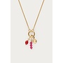 Sunrocks Ketting met Zon en Roze Kralen Goud