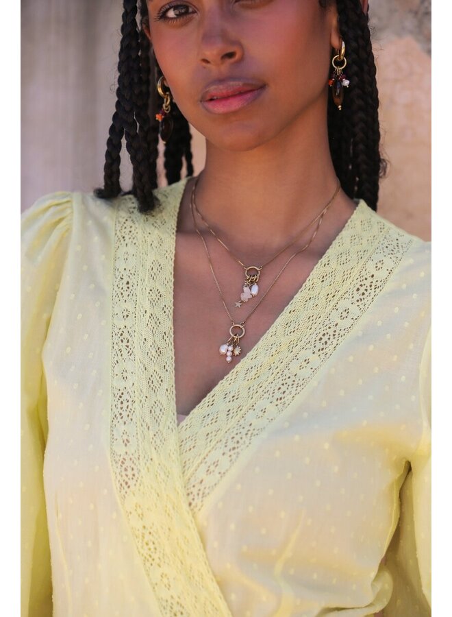 Sunrocks Ketting met Ster en Natuurlijke Parel Goud