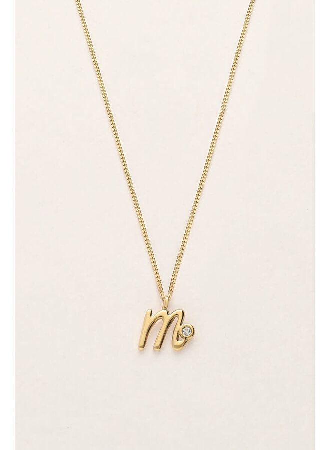 Vintage Ketting met Initial Goud