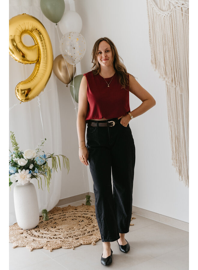 June Basic Top Burgundy