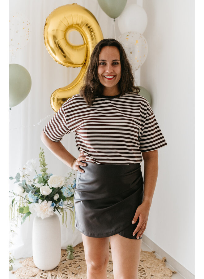 Ivy Striped T-Shirt Brown