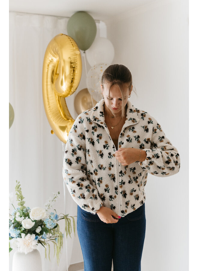 Joy-Anna Teddy Vest Flowers