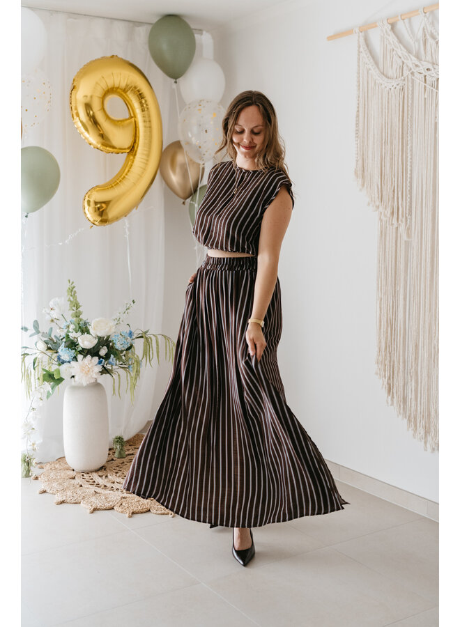 Beau Striped Set Skirt + Top