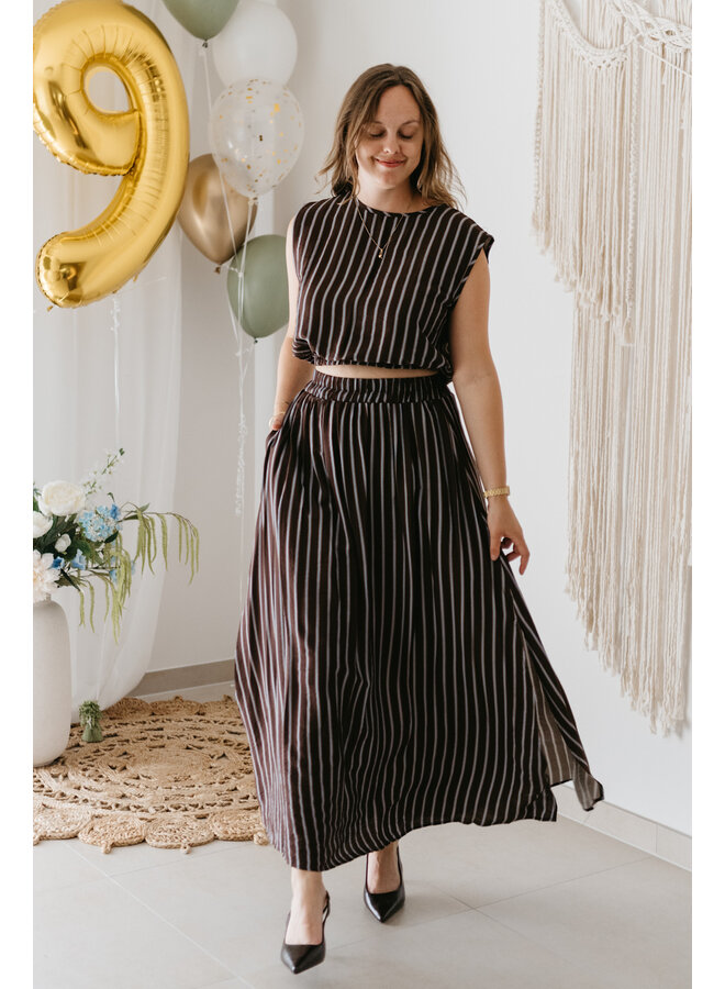 Beau Striped Set Skirt + Top