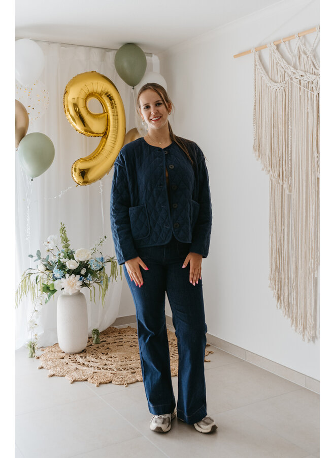 Nelle Quilted Vest Leo Blue