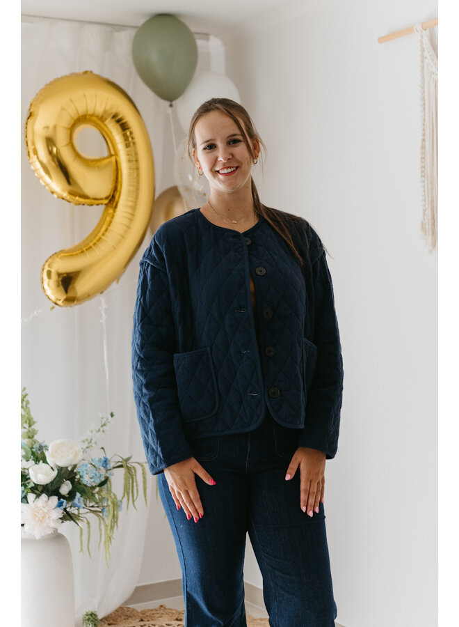 Nelle Quilted Vest Leo Blue
