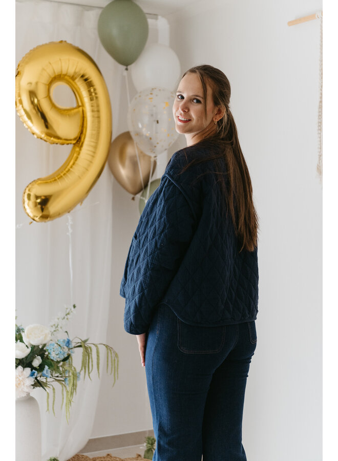 Nelle Quilted Vest Leo Blue