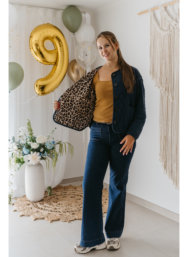 Nelle Quilted Vest Leo Blue
