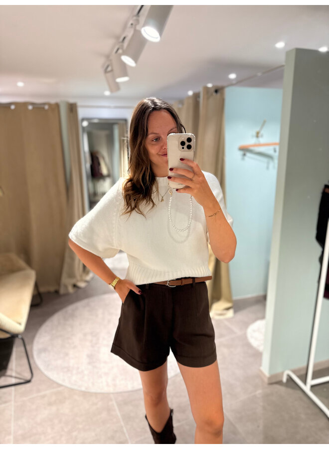 Selena Shorts + Belt Brown