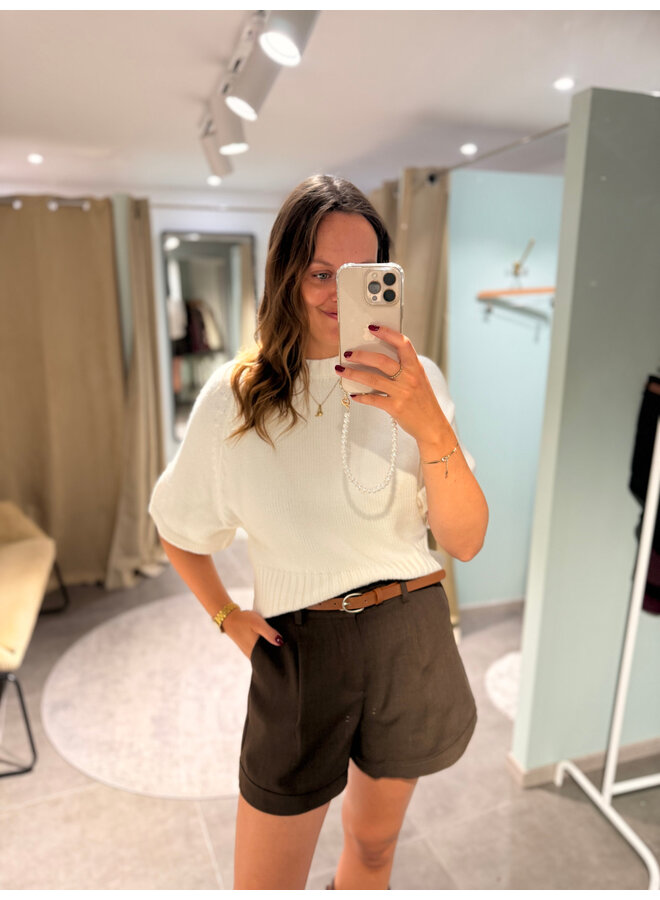 Selena Shorts + Belt Brown