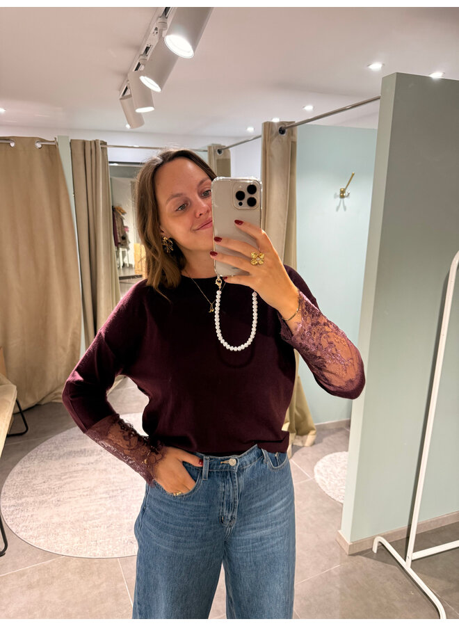 Lilly Lace Top Burgundy