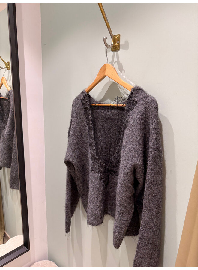 Johanna Lace Knit Grey