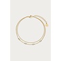 Magical Dubbele Armband met Rechthoekige Strass Stenen Goud