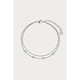 Magical Dubbele Armband met Rechthoekige Strass Stenen Zilver