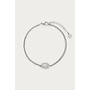 Magical Dubbele Armband met Ovalen Strass Steen Zilver