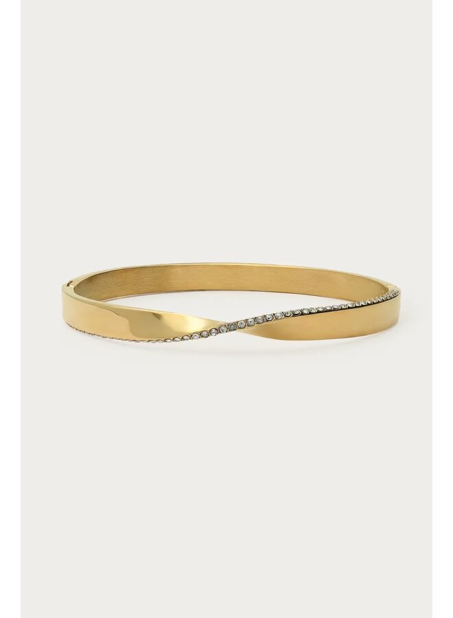 Magical Twisted Bangle met Strass Stenen Goud