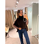 Polka Dot Mesh Top Brown
