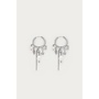Magical Oorringen met Strass en Hangende Zoetwaterparels Zilver