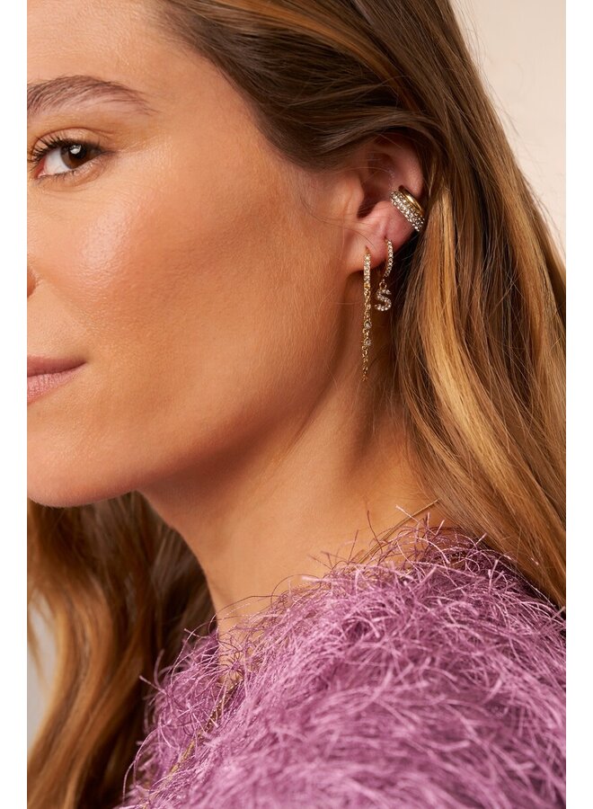 Magical Oorringen met Strings en Strass Goud