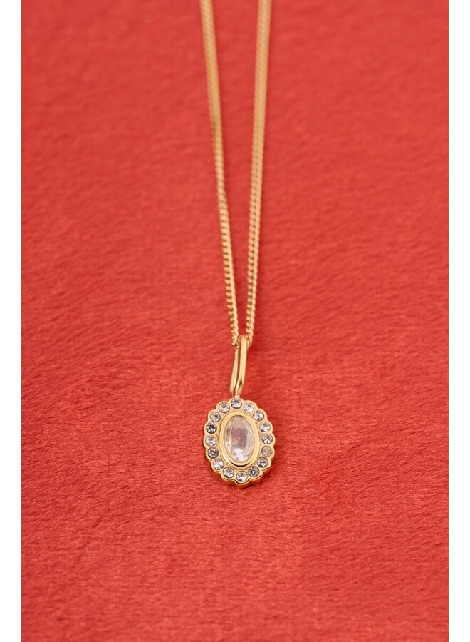 Magical Ketting met Ovalen Strass Steen Goud