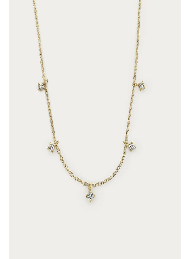 Magical Ketting met Vijf Strass Stenen Goud