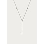 Magical Y-Ketting met Klaver Strass Zilver