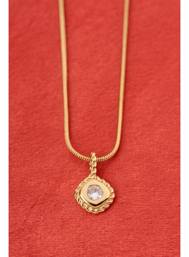 Magical Vintage Ketting met Strass Steen Goud